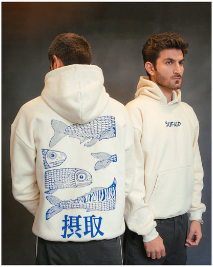 Japanese style "authentic hand block printed "hoodie